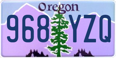 OR license plate 968YZQ
