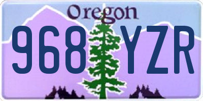OR license plate 968YZR