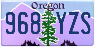 OR license plate 968YZS