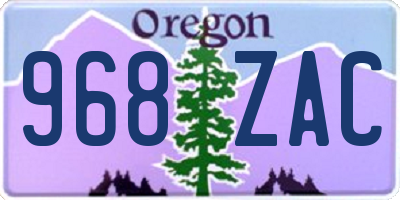 OR license plate 968ZAC