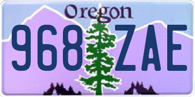 OR license plate 968ZAE