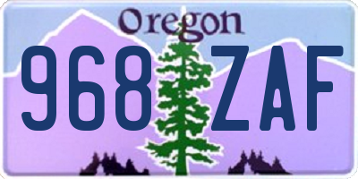 OR license plate 968ZAF