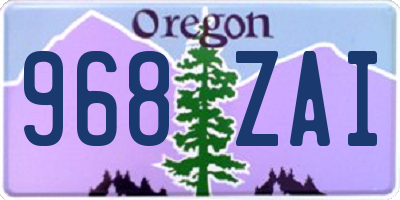 OR license plate 968ZAI