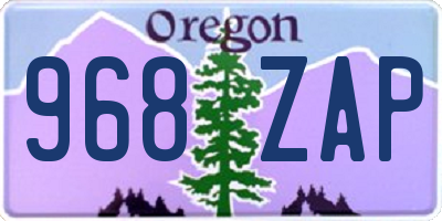 OR license plate 968ZAP