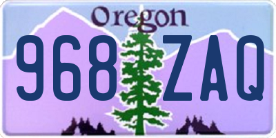 OR license plate 968ZAQ