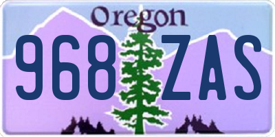 OR license plate 968ZAS