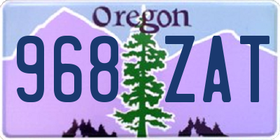 OR license plate 968ZAT