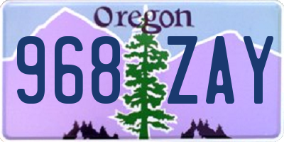OR license plate 968ZAY