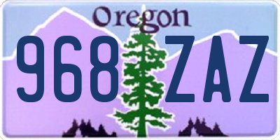 OR license plate 968ZAZ