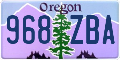 OR license plate 968ZBA