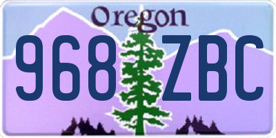 OR license plate 968ZBC
