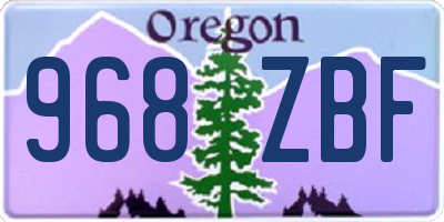 OR license plate 968ZBF