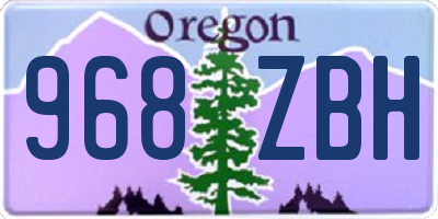 OR license plate 968ZBH