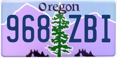 OR license plate 968ZBI