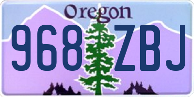 OR license plate 968ZBJ