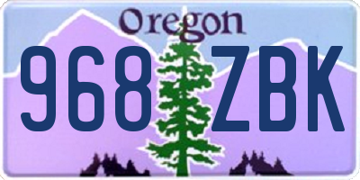 OR license plate 968ZBK