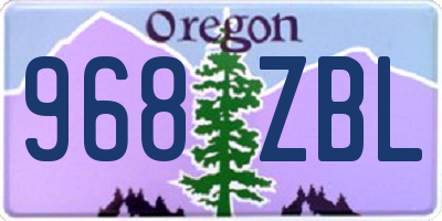 OR license plate 968ZBL