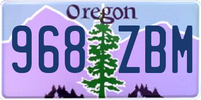 OR license plate 968ZBM