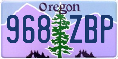 OR license plate 968ZBP