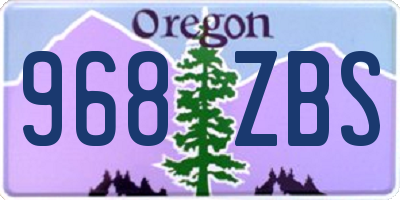 OR license plate 968ZBS