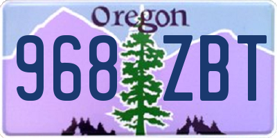 OR license plate 968ZBT