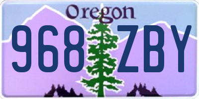 OR license plate 968ZBY