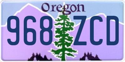 OR license plate 968ZCD