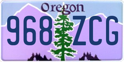 OR license plate 968ZCG