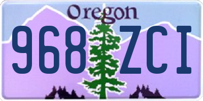 OR license plate 968ZCI