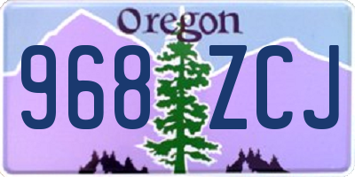 OR license plate 968ZCJ