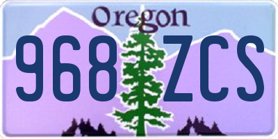 OR license plate 968ZCS