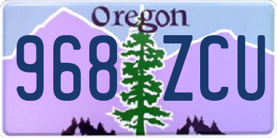 OR license plate 968ZCU