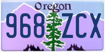 OR license plate 968ZCX