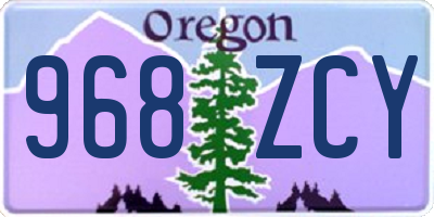 OR license plate 968ZCY
