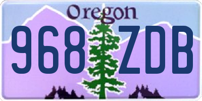 OR license plate 968ZDB