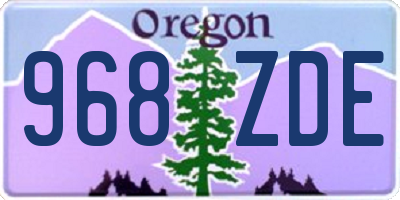 OR license plate 968ZDE
