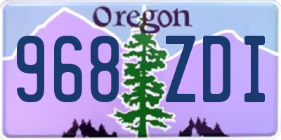 OR license plate 968ZDI