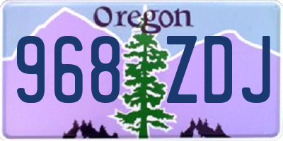 OR license plate 968ZDJ