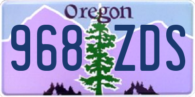 OR license plate 968ZDS