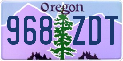 OR license plate 968ZDT