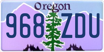 OR license plate 968ZDU