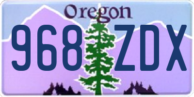 OR license plate 968ZDX