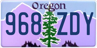 OR license plate 968ZDY