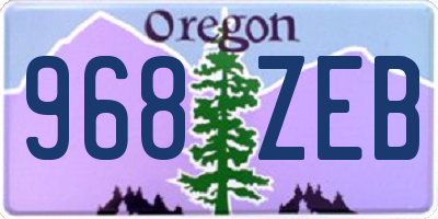 OR license plate 968ZEB