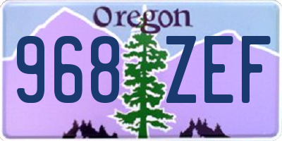 OR license plate 968ZEF