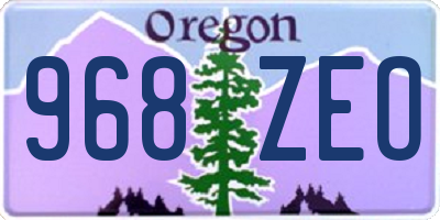 OR license plate 968ZEO