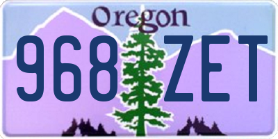 OR license plate 968ZET