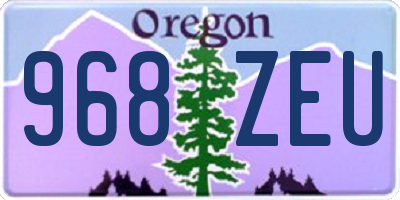 OR license plate 968ZEU