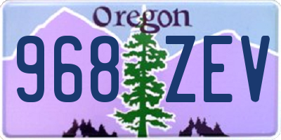 OR license plate 968ZEV