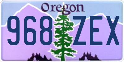OR license plate 968ZEX